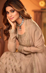 Beige Fox Georgette With Sequence Work Anarkali Suit - Joshindia