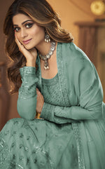 Aqua Fox Georgette With Sequence Work Anarkali Suit - Joshindia