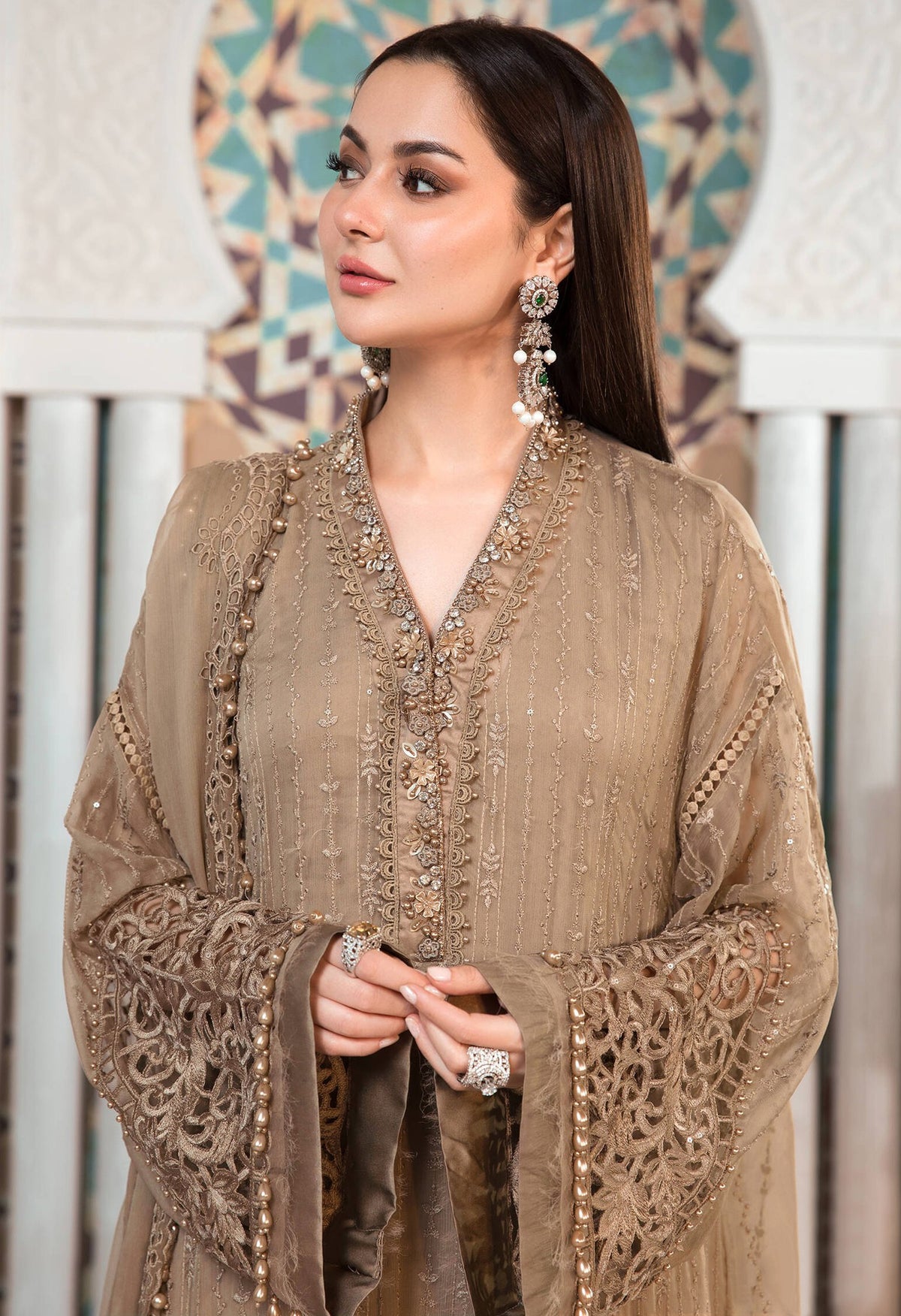 Coffee Color Heavy Fox Georgette with Embroidery Sequence Work Salwar Suit - Joshindia