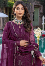 Purple Embroidery Sequence Work Semi Stitched Salwar Suit - Joshindia