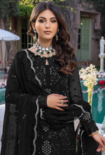 Black Embroidery Sequence Work Semi Stitched Salwar Suit - Joshindia