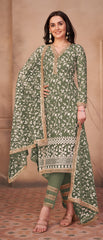 Green Butterfly Net Straight Salwar Suit - Joshindia