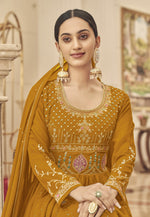 Yellow Color Heavy Faux Georgette With Sequence Work Anarkali Salwar Suit - Joshindia