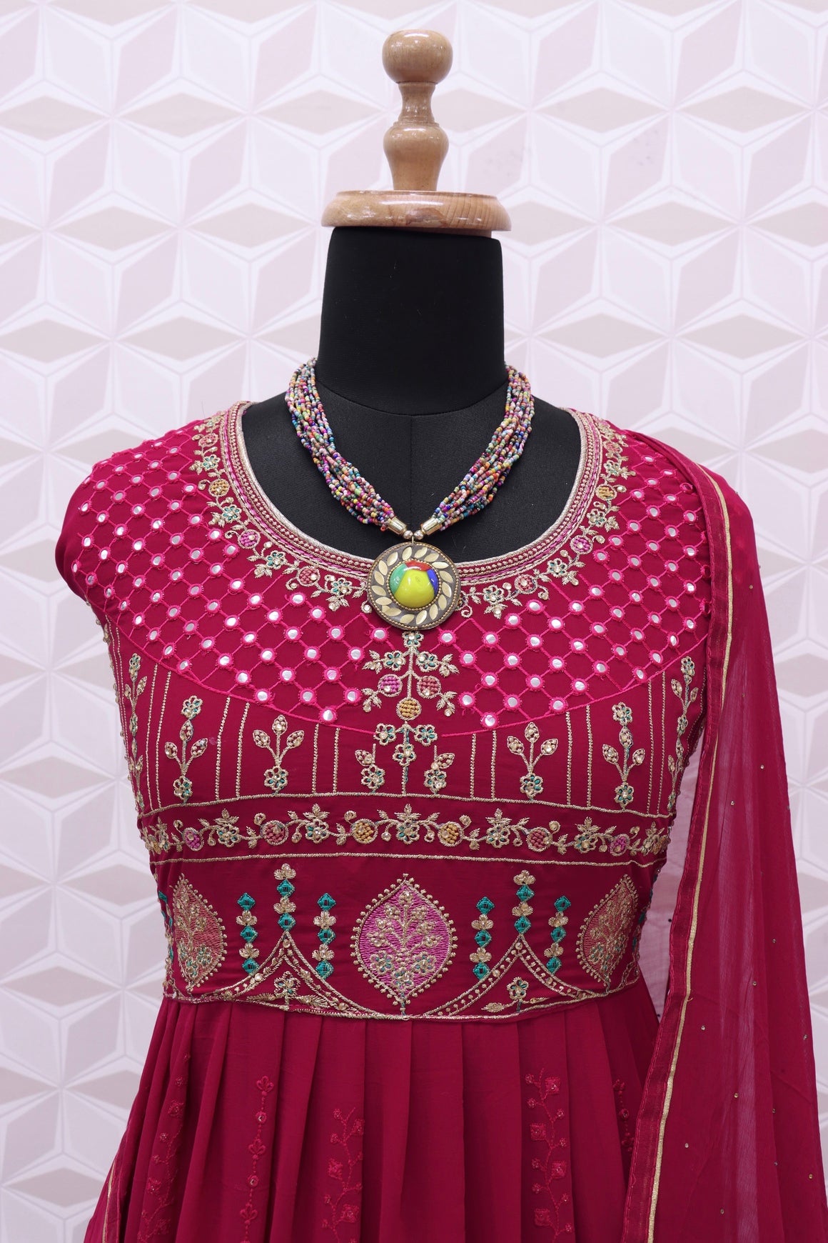 Pink Color Heavy Faux Georgette With Sequence Work Anarkali Salwar Suit - Joshindia