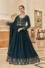 Nevy Blue Color Heavy Faux Georgette With Sequence Work Anarkali Salwar Suit - Joshindia