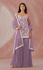 Wine Color Hevey Faux Georgette With Embroidery And Mirror Work Fancy Palazzo suit - Joshindia