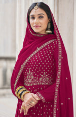 Pink Color Embroidered Designer Palazzo Salwar Kameez - Joshindia