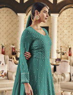 Green Color long Anarkali Salwar Suit - Joshindia