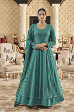 Green Color long Anarkali Salwar Suit - Joshindia