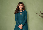 Sea Blue Color Heavy Sequence Work Anarkali Salwar Suit - Joshindia