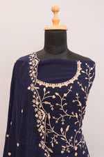 Blue Color Heavy Fox Georgette Long Anarkali Salwar Suit - Joshindia