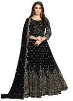 Black Color Heavy Fox Georgette Long Anarkali Salwar Suit - Joshindia