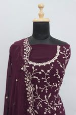 Purple Color Heavy Fox Georgette Long Anarkali Salwar Suit - Joshindia