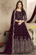 Purple Color Heavy Fox Georgette Long Anarkali Salwar Suit - Joshindia