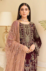 Purple Heavy Georgette Straight Salwar Suit - Joshindia