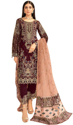 Purple Heavy Georgette Straight Salwar Suit - Joshindia