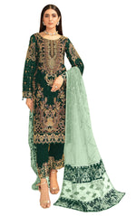 Green Color Heavy Georgette Straight Salwar Suit - Joshindia