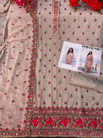 Beige Color Georgette Straight Palazzo Salwar Suit - Joshindia