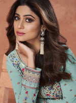 Sky Blue Color Faux Georgette Long Anarakali salwar Suit - Joshindia