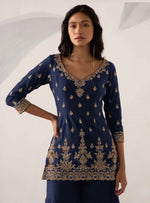 Blue Color Heavy Georgette With Sequence Work Sharara suit - Joshindia