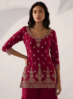 Pink Color Heavy Georgette With Sequence Work Sharara suit - Joshindia