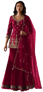 Pink Color Heavy Georgette With Sequence Work Sharara suit - Joshindia