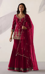 Pink Color Heavy Georgette With Sequence Work Sharara suit - Joshindia