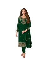 Green Color Georgette With Embroidery Work Salwar Suit - Joshindia