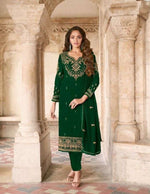 Green Color Georgette With Embroidery Work Salwar Suit - Joshindia