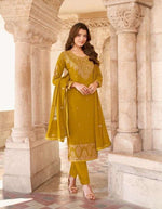Yellow Color Georgette With Embroidery Work Salwar Suit - Joshindia