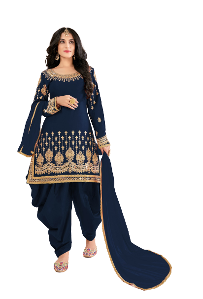 Black Salwar Suit with Gold Lace Border | Black salwar suit, Punjabi salwar  suits, Simple indian suits