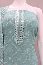 Sky Blue color Faux Georgette Foil Work Heavy Sharara Suit - Joshindia