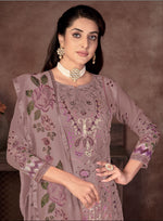 Coffee Color Faux Georgette Straight Salwar suit For Woman - Joshindia