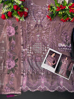 Coffee Color Faux Georgette Straight Salwar suit For Woman - Joshindia