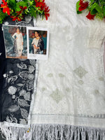 White Color Faux Georgette Soft Emboidery Work Straghit Suit - Joshindia