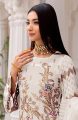 White Color Faux Georgette With Sequence Embroidery Work Straight Salwar Suit - Joshindia
