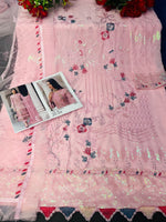 Pink Color Faux Georgette With Sequence Embroidery Work Straight Salwar Suit - Joshindia