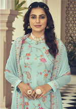 Pista Color Faux Georgette With Heavy Sequence work Straight Salwar Suit - Joshindia