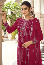 Pink Color Faux Georgette With Embroidery Work Salwar Suit - Joshindia