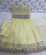 Yellow Color Faux Georgette Heavy Embroidery Work Gown Anarkali Salwar Suit - Joshindia
