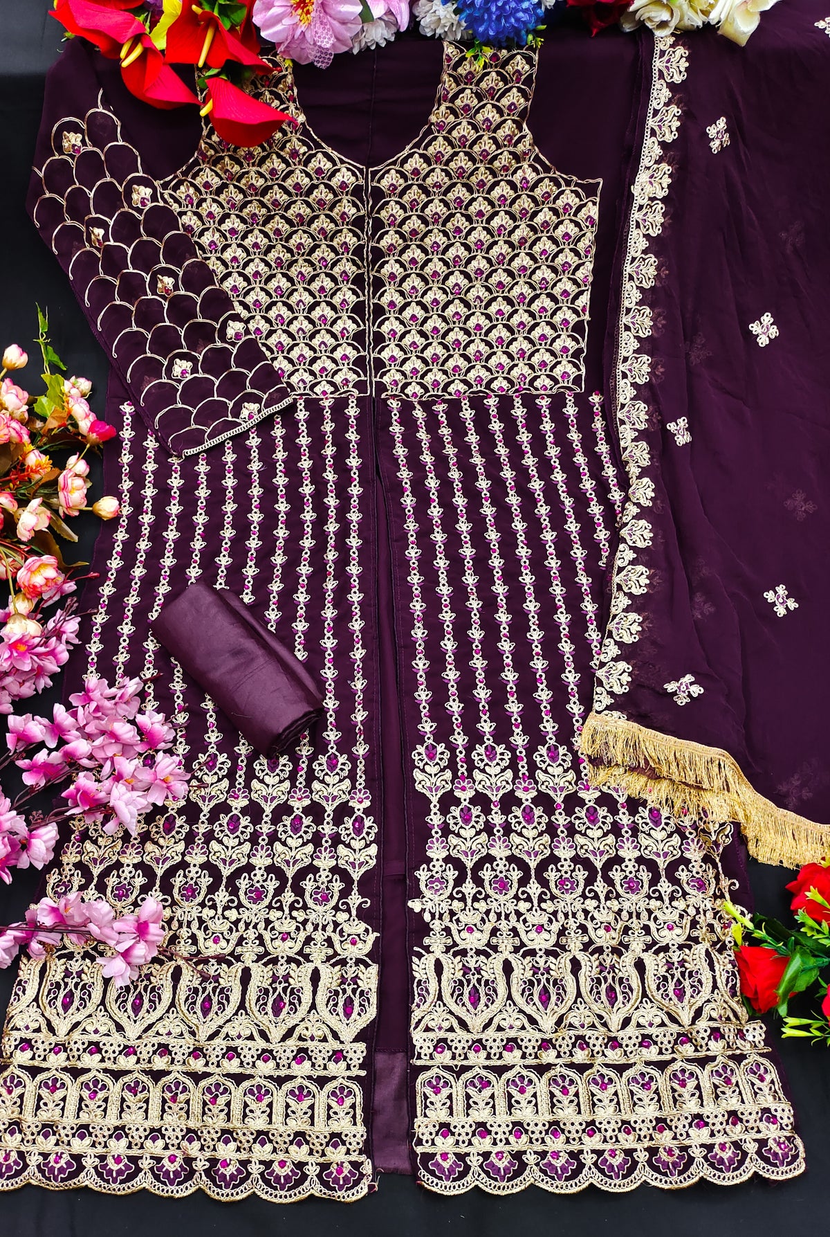 Beautiful purpale Designer Salwar suit At Best Price - Joshindia