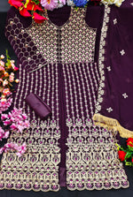 Beautiful purpale Designer Salwar suit At Best Price - Joshindia