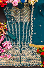 Beautiful Turkish Blue Designer Salwar suit At Best Price - Joshindia