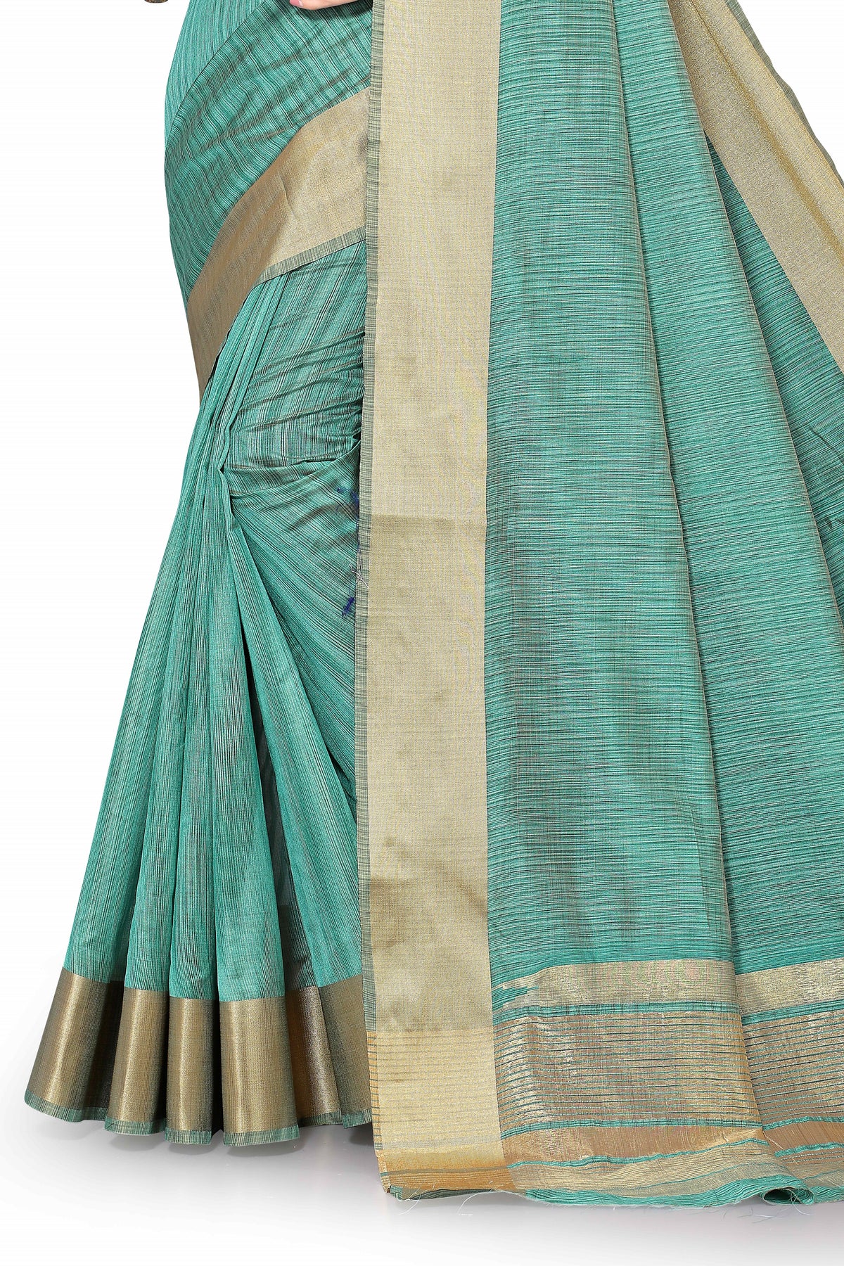 Golden weaving cotton silk saree - Joshindia