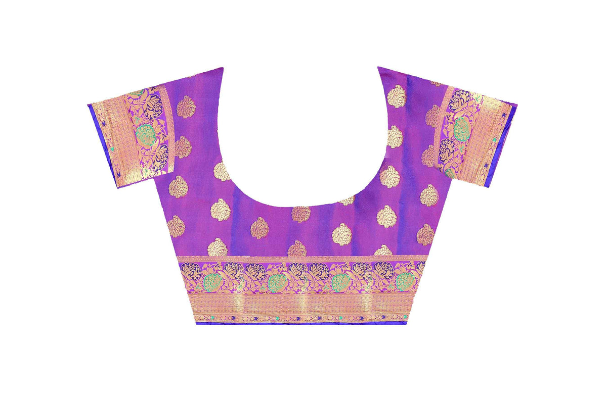 Rani color banarasi silk saree - Joshindia