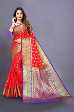 Light Orangecolor banarasi silk saree - Joshindia