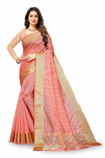 Orange color cotton silk saree - Joshindia
