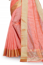 Orange color cotton silk saree - Joshindia
