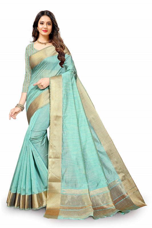 Sjy color cotton silk saree