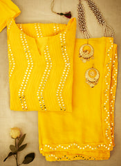 yellow color Georgette plazo suit for great looks - Joshindia